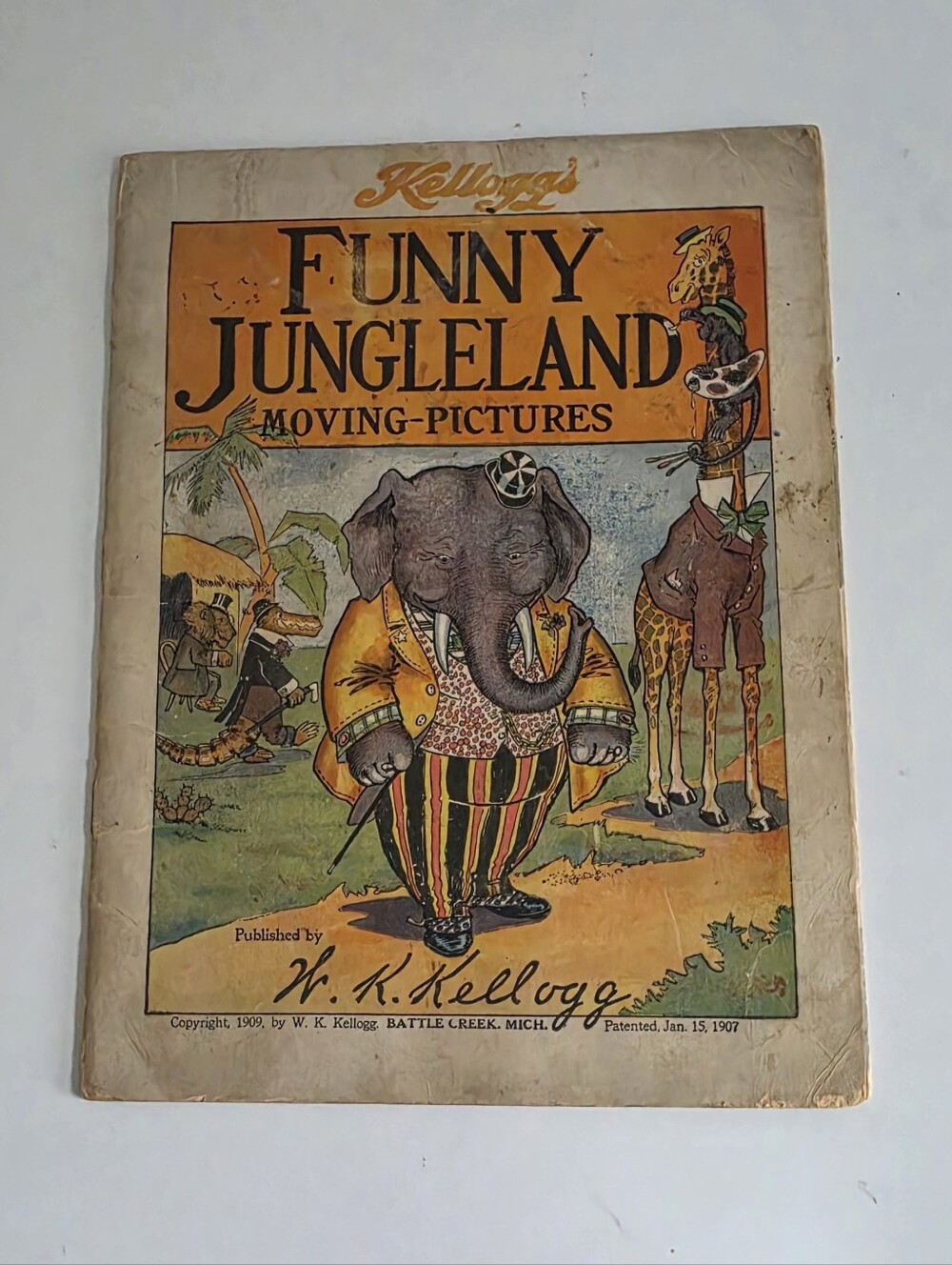 Collectible 1909 Kellogg's Funny Jungleland Moving-Pictures Book